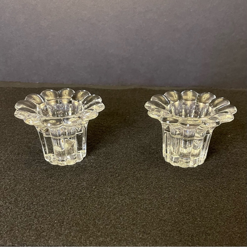 Pair Glass Candle Holders